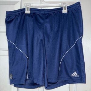 Men’s Adidas Dark Blue Athletic Shorts with White Drawstring Size L